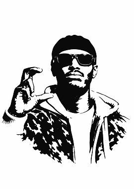 Black and White Hip Hop Portrait