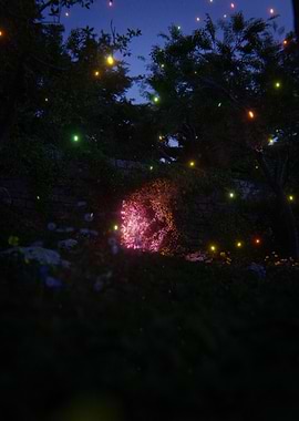 Enchanted Forest with Glowing Fireflies