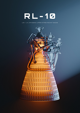 RL-10 Rocket Engine Technical Poster