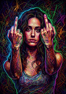 Emmy Rossum Scribble Art Portrait