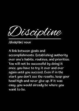 Inspirational Definition of Discipline Poster