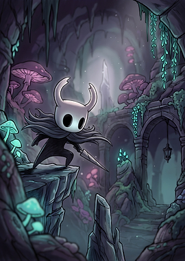 The Knight Hollow Knight Game in Fungal Wastes