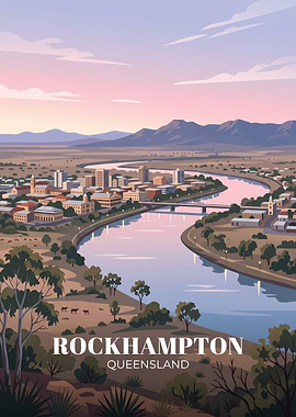 Rockhampton Queensland Travel Poster