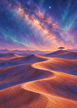 Milky Way Over Desert Dunes
