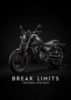Matte Black Honda Rebel black backgound