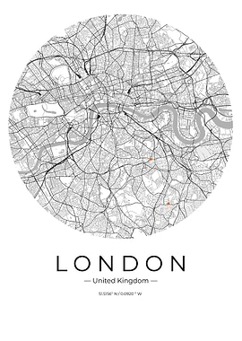 London Minimalist City Map Poster