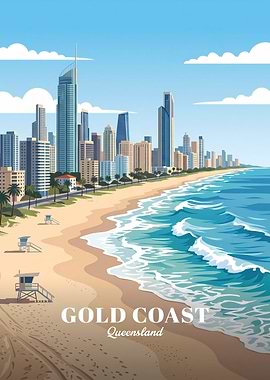 Gold Coast Queensland Travel Poster