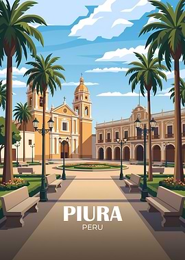 Piura Peru Travel Poster