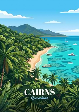 Cairns Queensland Tropical Travel Poster