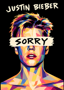 Justin Bieber Sorry Pop Art Poster