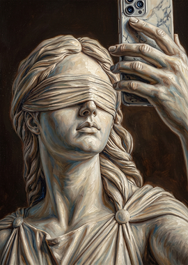 Lady Justice Taking a Selfie