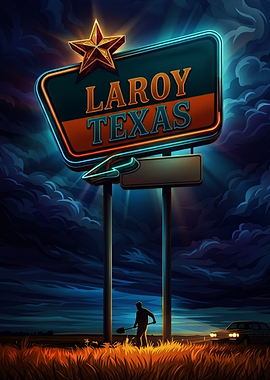 LaRoy Texas Neon Sign Poster