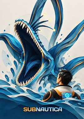 Subnautica Reaper Leviathan Encounter Poster