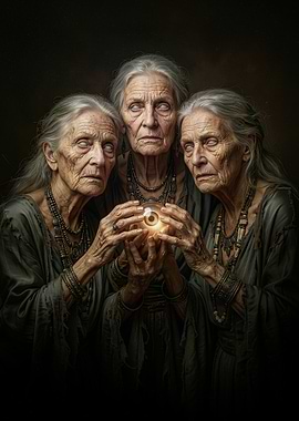 Three Blind Witches with Crystal Ball