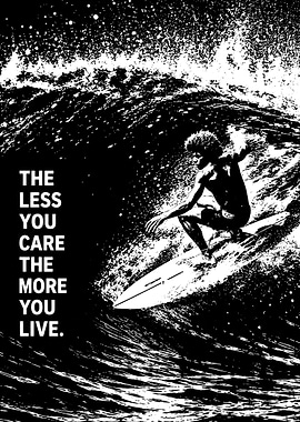 Surfer Inspirational Quote Poster