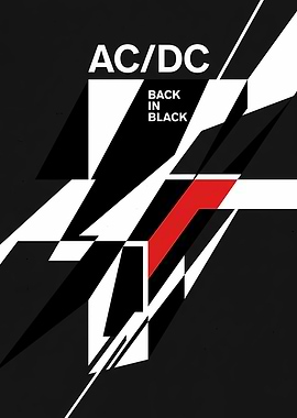 AC/DC Back in Black Abstract Poster