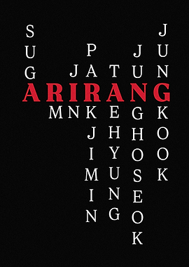 BTS Members Names Text Art Poster
