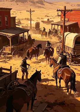 Wild West Town Scene