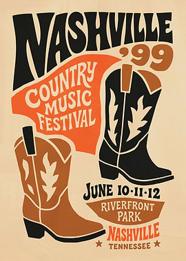 Nashville 1999 Country Music Festival Poster