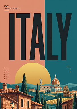 Vintage Style Italy Travel Poster