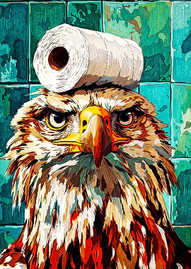 Eagle with Toilet Paper Roll