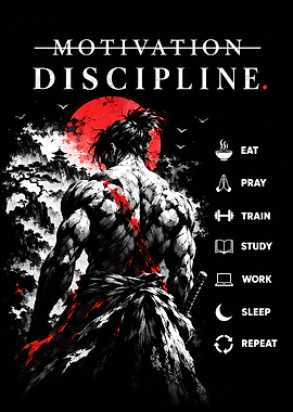 Samurai Discipline Motivational Poster