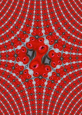 Red Abstract Geometric Kaleidoscope Pattern