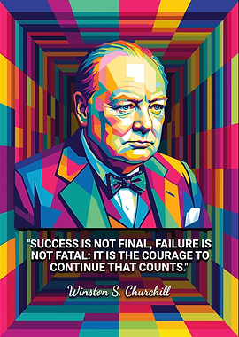 Winston Churchill Pop Art Quote Poster