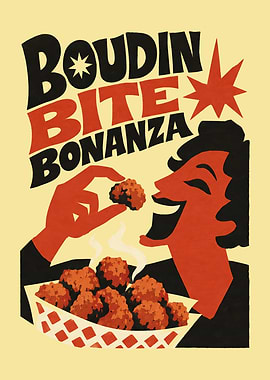 Boudin Bite Bonanza Retro Poster