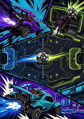 Rocket League Dynamic Action Poster