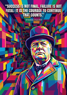 Winston Churchill Pop Art Quote Poster