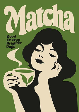 Retro Matcha Tea Poster