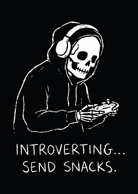 Introverting Gamer Skeleton Graphic