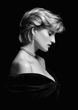 Elegant Portrait of Princess Diana