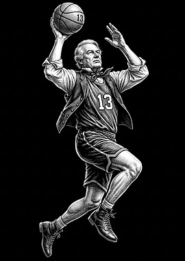 Millard Fillmore Basketball Player Illustration
