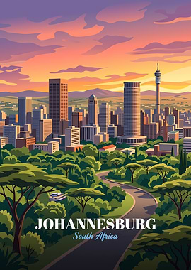 Johannesburg South Africa Travel Poster
