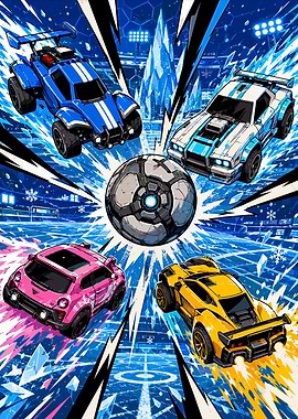 Rocket League Competitive Arena Action