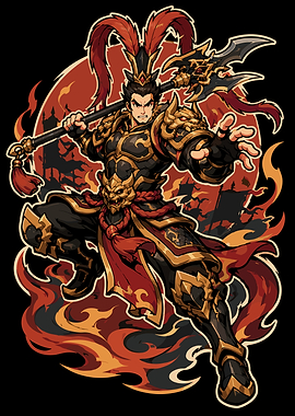 Lu Bu Pixel Art Warrior