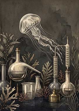 Jellyfish Laboratory Illustration