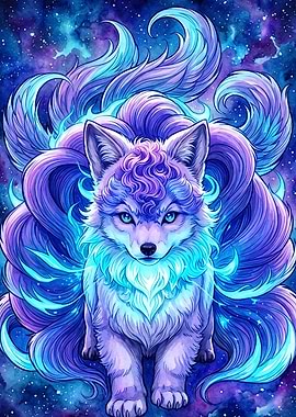 Celestial Fox Cosmic Fantasy Art