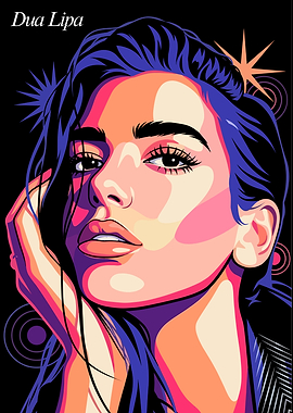 Dua Lipa Pop Art Portrait