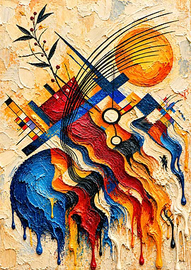 After the Branch Crossed the Sun | Melting Geometric Art