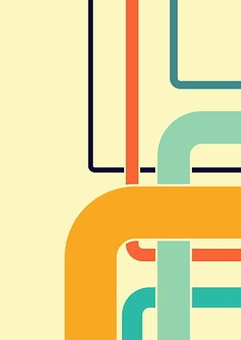 Minimalist Abstract Geometric Line Art