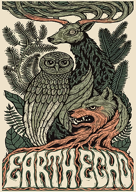 Earth Echo Forest Animal Illustration