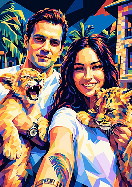 Pop Art Celebrity Selfie with Cubs