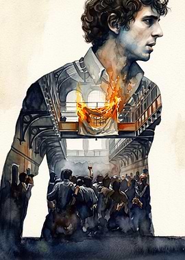 Prison Riot Double Exposure Art