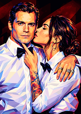 Low Poly Portrait of Henry Cavill