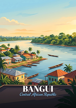 Bangui Central African Republic Travel Poster