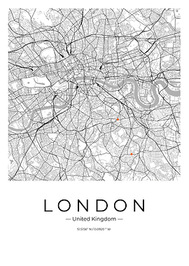 Teh London City Map Poster