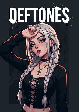 Deftones Goth Anime Girl Poster